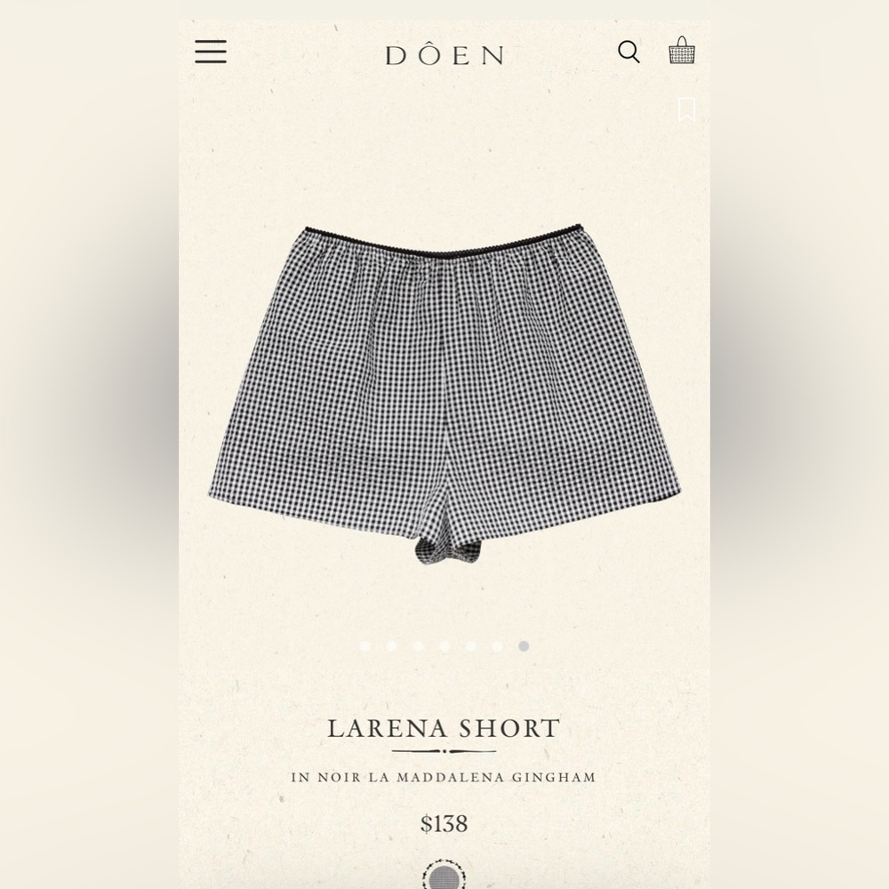 Doen Larena Black Gingham Shorts